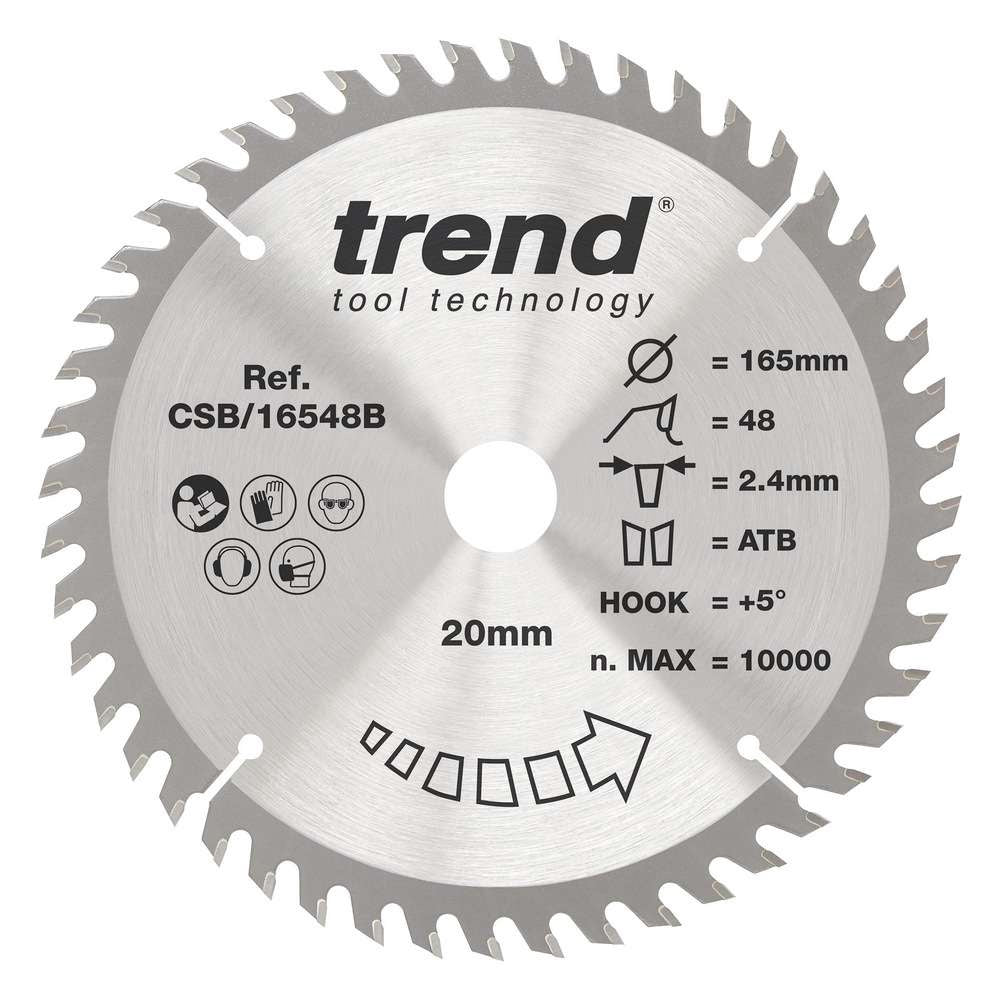 TREND 165MM X 20MM X 48T WOOD CRAFT CIRCULAR SAW BLADE CSB/16548B