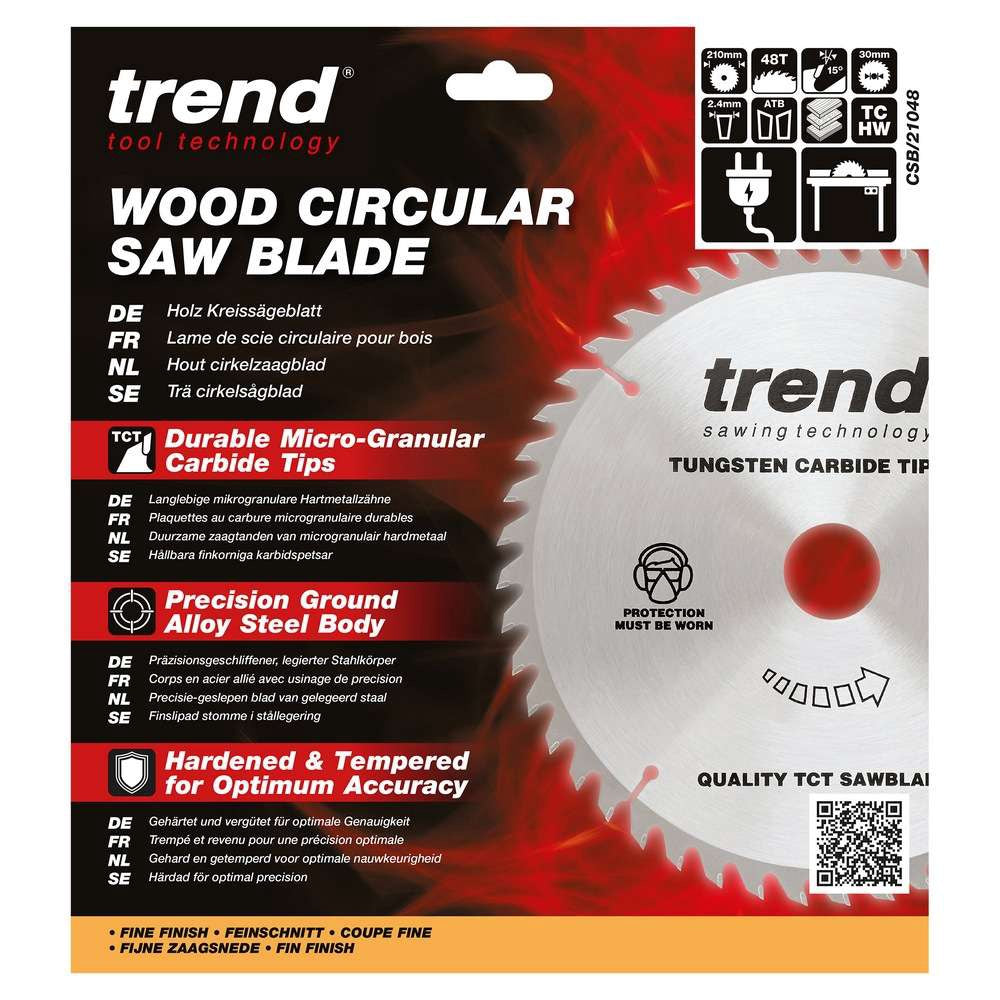 Trend Wood Circular Craft Combination Saw Blade 210mm x 30mm x 48T CSB/21048