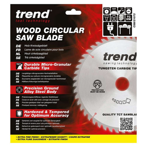 Trend Wood Circular Craft General Purpose Saw Blade 210mm x 30mm x 72T CSB/21072