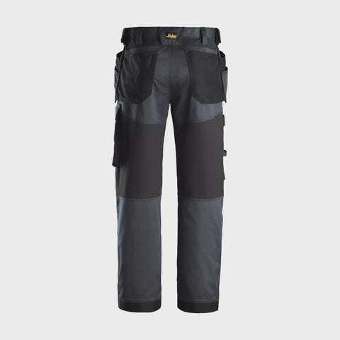 Snickers AllroundWork Stretch Trousers with Holster Pockets Steel Grey - 32" Leg 36" Waist 62415804052