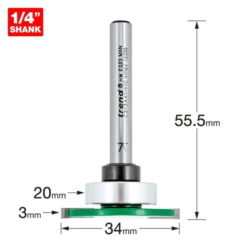 Trend 3mm Cut x 7mm Depth Weatherseal Groover C213AX1/4TC