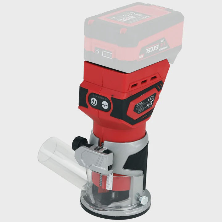 Excel 18V 1/4" Router Trimmer with 1 x 2.0Ah Battery & Smart Charger