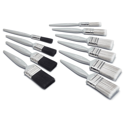 Harris Pack of 10 Flat Paint Brush Set Essentials For Walls & Ceilings