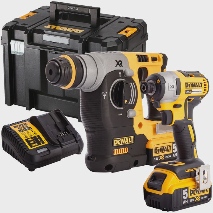 DeWalt DCK2532P2 18V XR Brushless Hammer Drill & Impact Driver With 2 x 5.0Ah Batteries Charger