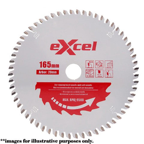 Excel 165mm 60T Plunge Saw Blade Pro Series
