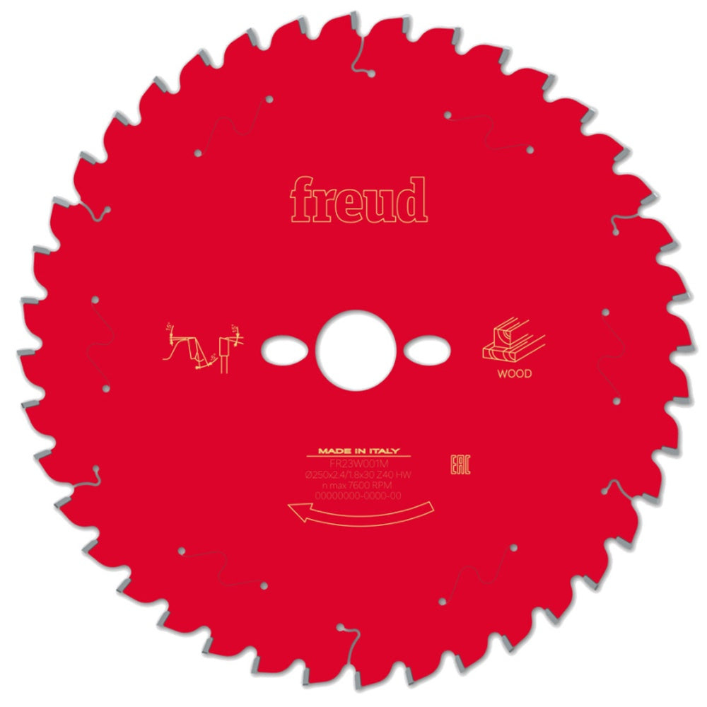 Freud F03FS09753 Wood/Chipboard/MDF Circular Saw Blade 250mm x 30mm 40T