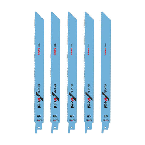 Bosch 225mm Sabre Saw Blades for Metal Long Life Fast Cut S1122BF Pack of 5