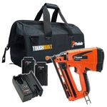 Paslode IM65A 7.4V Angled Second Fix Finishing Nail Gun with 2 x 2.1Ah Batteries Charger & Toughbuilt Bag
