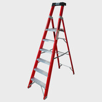 Excel Electricians Fibreglass Platform Step Ladder 6 Tread 2.04m EN131