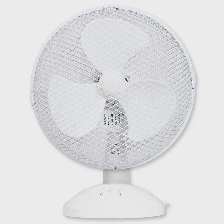 Excel 9" Table Desk Fan Adjustable Tilt Head with 2 Speed White