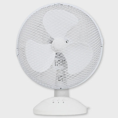Excel 9" Table Desk Fan Adjustable Tilt Head with 2 Speed White