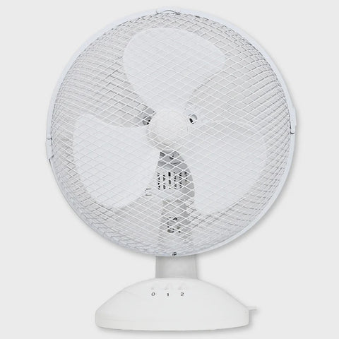 Excel 9" Table Desk Fan Adjustable Tilt Head with 2 Speed White