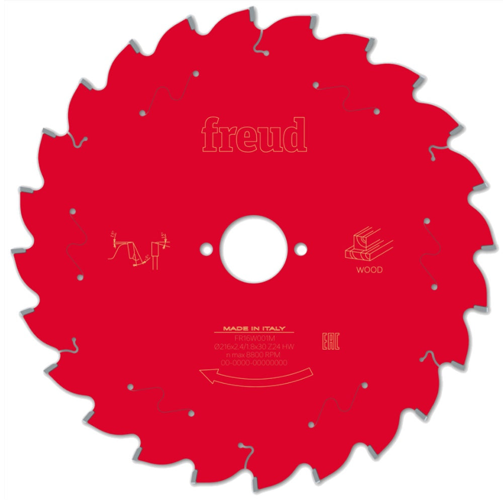 Freud 216mm 24T Mitre Saw Blade for Wood F03FS097 216mm x 30mm x 24T 48