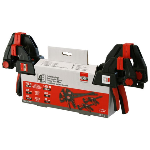 Bessey EZM-EZL-SET One-Handed Clamp 4 Piece Set 2 x 6" & 2 x 12"