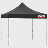 Excel Steel Gazebo 3m x 3m Black Heavy Duty Waterproof with Wheel Bag