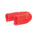 Sealey AH10C/8 PU Coiled Air Hose 10mtr X 8mm with 1/4" BSP Unions Orange