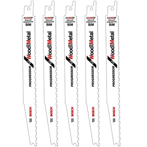 Bosch 200mm Sabre Saw Blades For Wood & Metal S3456XF Pack of 5