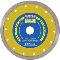 Faithfull 180 x 25.4mm Porcelain Diamond Tile Blade Continuous Rim FAIDB180CRP