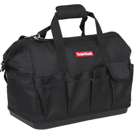 Tools4Trade 18" Tool Bag with Multi-Pockets & Hard Base - Black