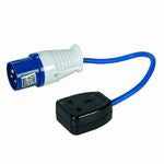 PowerMaster 16A-13A Fly Lead Converter 16A Plug to 13A Socket 341082