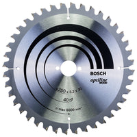 Bosch 250mm 40T Wood Circular Saw Blade Optiline 2608640643