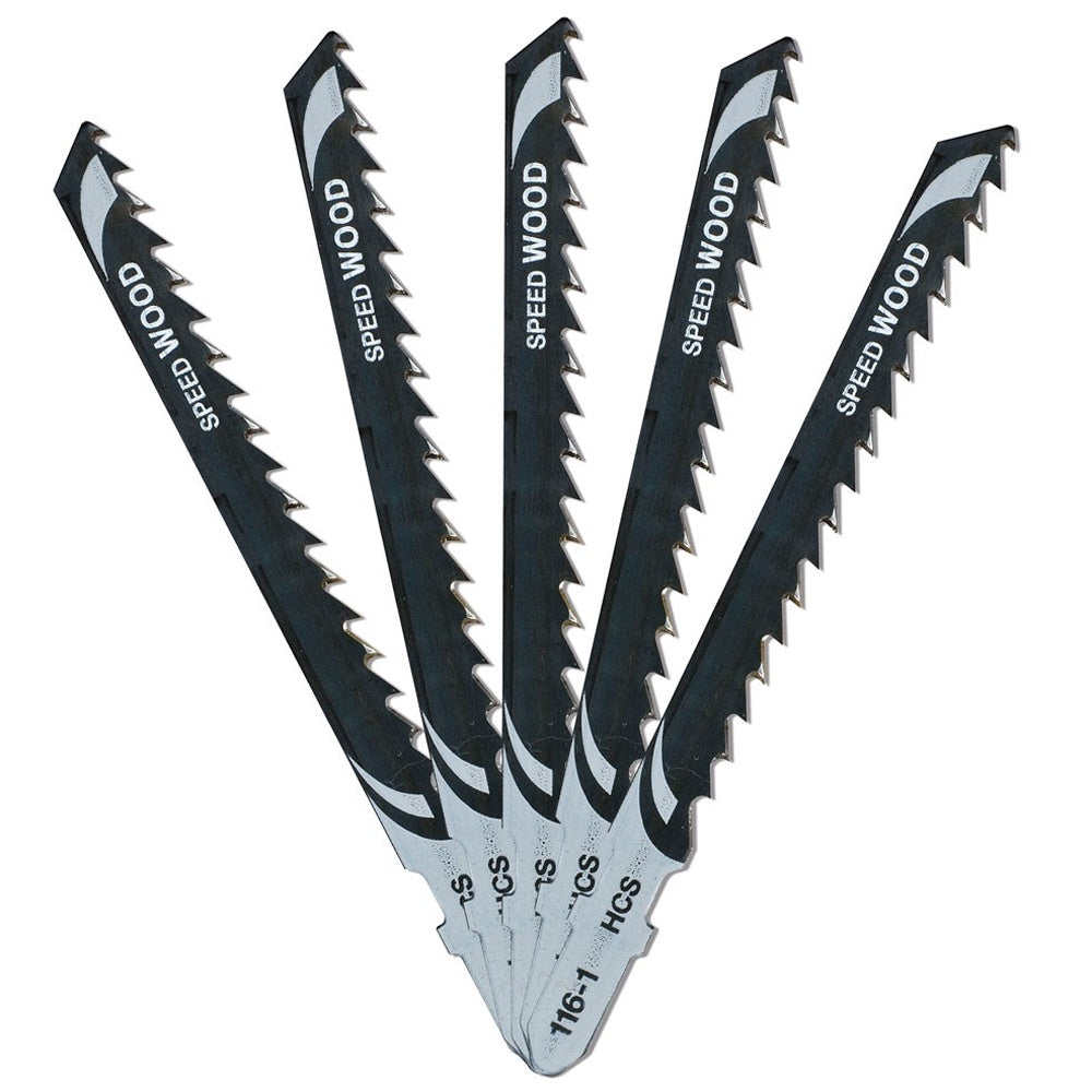 DeWalt 100mm HCS T-Shank Scroller Wood Cutting Jigsaw Blades DT2166-QZ Pack of 5