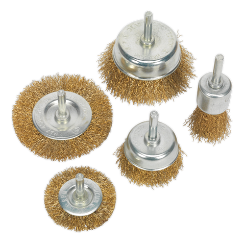 Sealey BWBS05 5pc Crimped Wire Brush Set