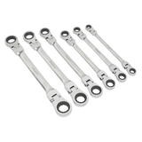 Sealey S0806 6pc Flexi-Head Double End Ratchet Ring Spanner Set