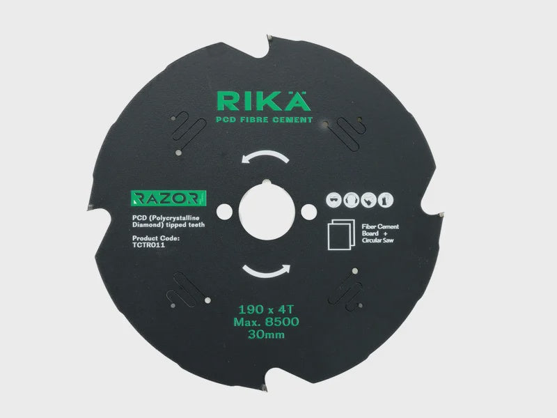 RIKA TCTR011 Razor Pro TCT Fibre Cement PCD Saw Blade 190mm x 4T x 30mm