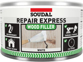 Soudal REPAIR EXPRESS WOOD 2 PART HP FILLER High Performance Polyester Resin Wood Filler White 500g 167237