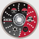 Excel 115mm Diamond Cutting Saw Blade Slim Turbo Wet & Dry Use