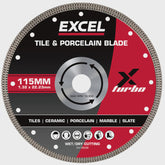 Excel 115mm Tile & Porcelain Diamond Cutting Blade Wet & Dry Use