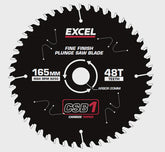 Excel 165mm Plunge Saw Blade 48T with Teflon Coating