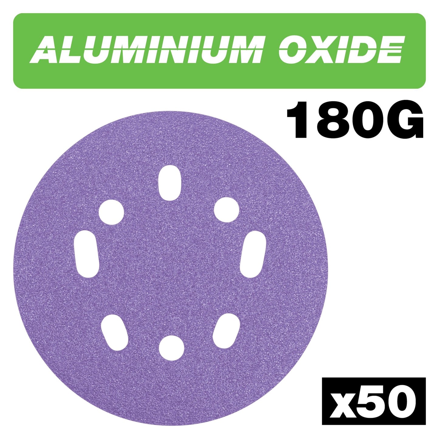 Trend Aluminium Oxide Random Orbital Sanding Disc 180 Grit 125mm 50pc AB/125/180A/B