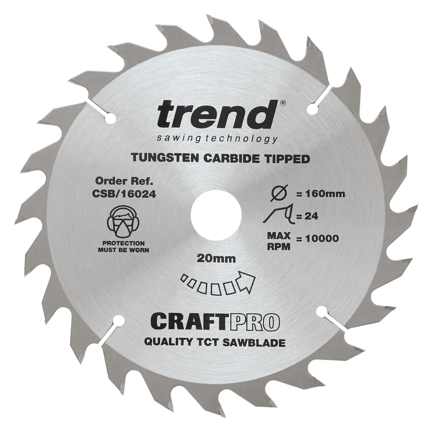 Trend Wood Circular Saw Blade 160mm x 20mm x 24T CSB/16024