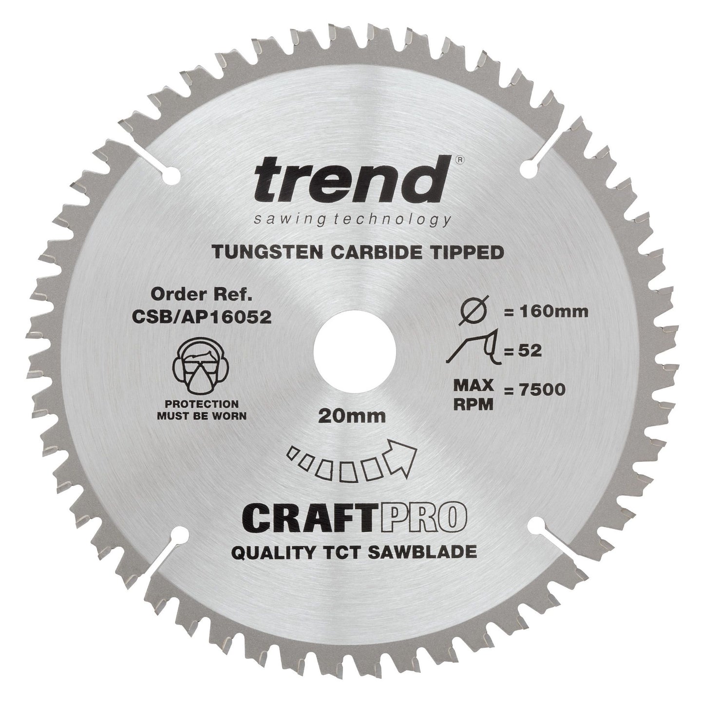 Trend Aluminium/Plastic Circular Saw Blade 160mm x 20mm x 52T CSB/AP16052