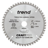 Trend Aluminium/Plastic Circular Saw Blade 160mm x 20mm x 52T CSB/AP16052