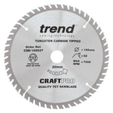 Trend Wood Cordless Circular Craft Thin Kerf Saw Blade 165mm x 20mm x 52T CSB/16552T