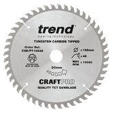 Trend Craft Super Fine Finish Plunge Saw Blade 165mm Dia. X 48 Teeth X 20mm Bore X 2.2mm Kerf CSB/PT16548