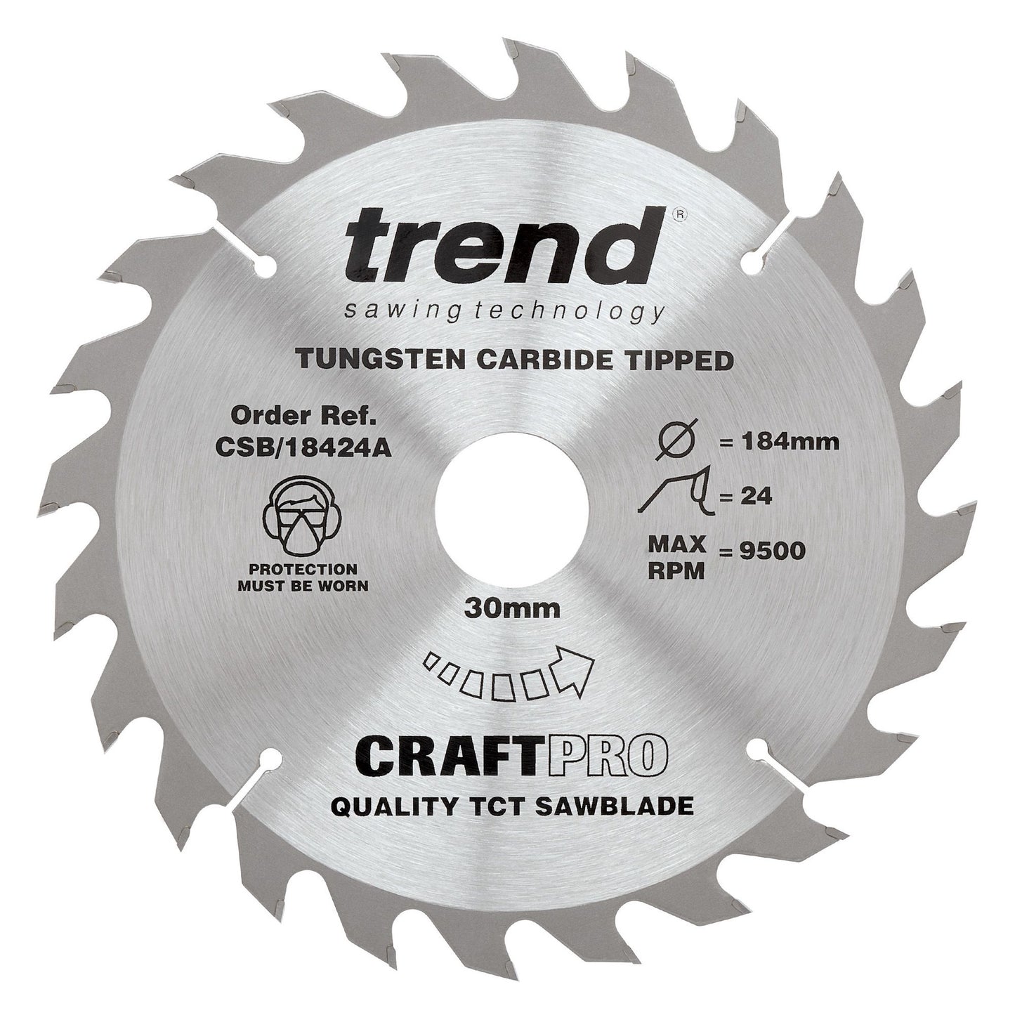Trend Wood Circular Craft General Purpose Saw Blade 184mm x 30mm x 24T CSB/18424A