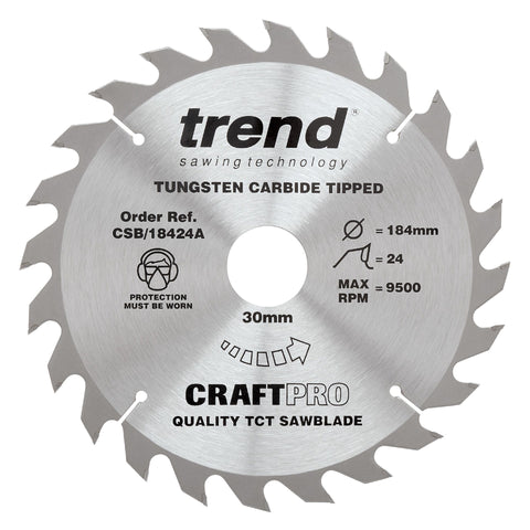 Trend Wood Circular Craft General Purpose Saw Blade 184mm x 30mm x 24T CSB/18424A