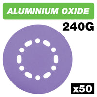 Trend Aluminium Oxide Random Orbital Sanding Disc 240 Grit 150mm 50pc AB/150/240A/B