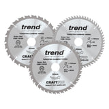 Trend Wood Circular Saw Blade 190mm x 30mm x 24/40/60T, 3 Pack CSB/190/3PK