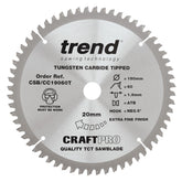 Trend Wood Cordless Mitre Craft Crosscut Saw Blade 190mm x 20mm x 60T CSB/CC19060T