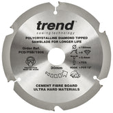 Trend PCD Cement Fibre Board Saw Blade 190mm Dia. X 6 Teeth X 30mm Bore X 2.4mm Kerf PCD/FSB/1906