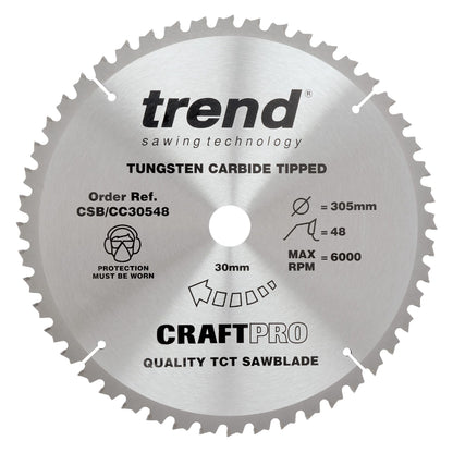 Trend Wood Mitre Saw Blade 305mm x 30mm x 48T CSB/CC30548
