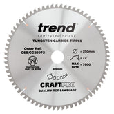 Trend Wood Mitre Craft Crosscut Saw Blade 250mm x 30mm x 72T CSB/CC25072