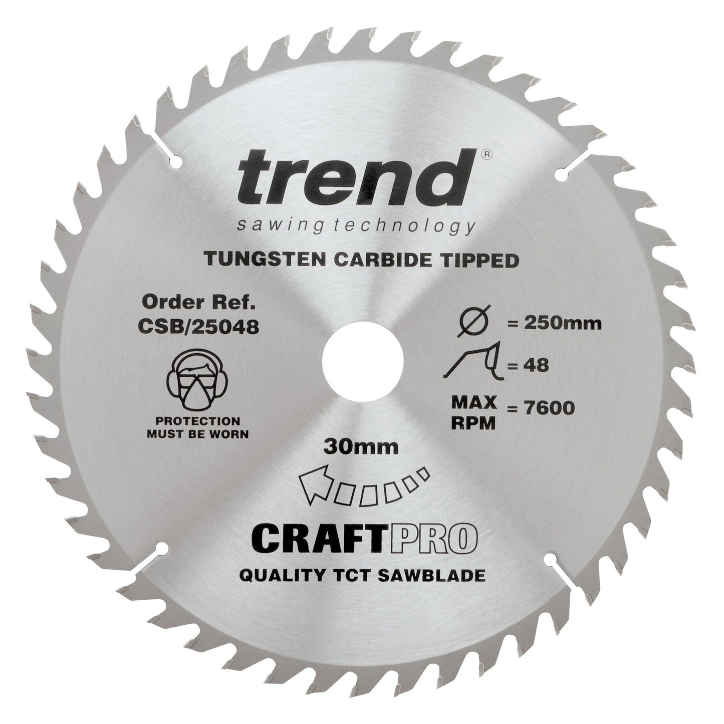 Trend Wood Circular Craft Combination Saw Blade 250mm x 30mm x 48T CSB/25048