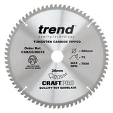 Trend Wood Mitre Saw Blade 260mm x 30mm x 72T CSB/CC26072