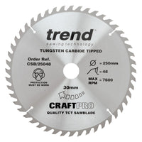 Trend Aluminium/Plastic Circular Saw Blade 250mm x 30mm x 84T CSB/AP25084